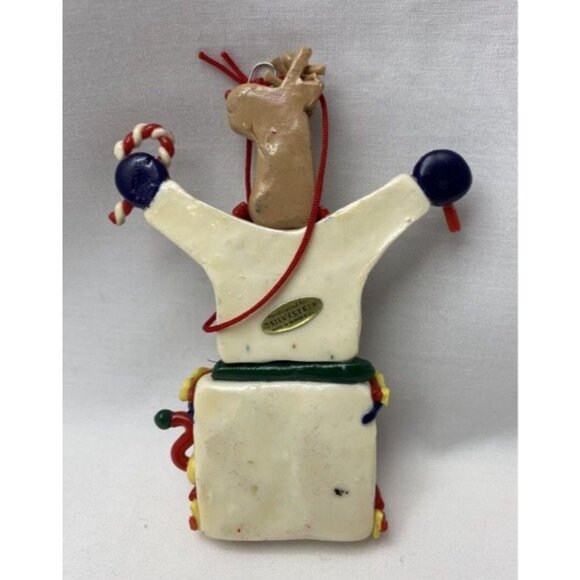 Vintage Salt & Bread Dough Christmas Ornament Holiday Lot of 7 Santa Angel Soldi - Picture 7 of 12